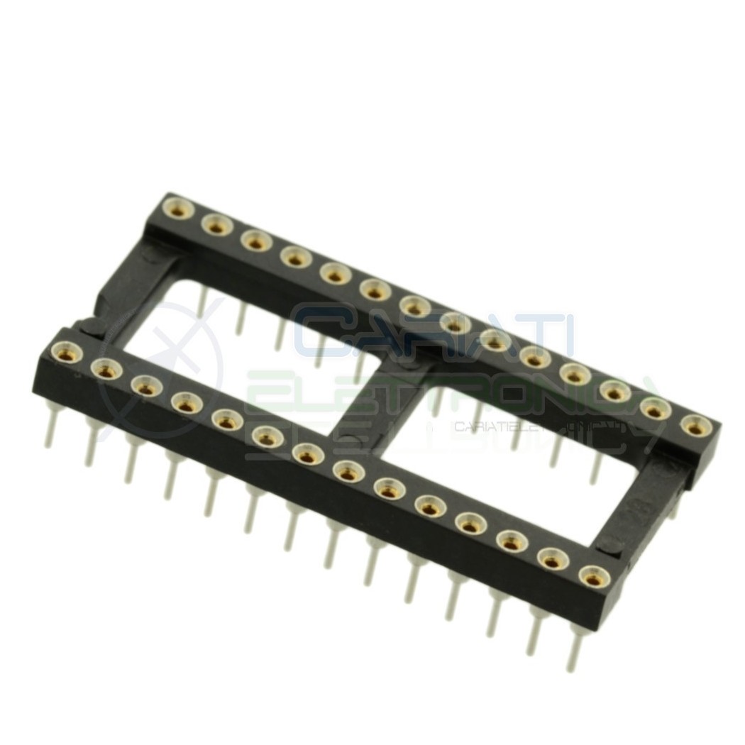 Zoccolo adattatore innesto tornito DIL DIP 28 pin THT passo 2,54mmPreci-dip
