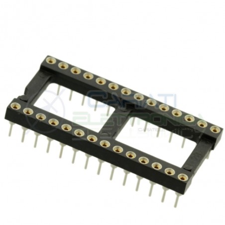 Zoccolo adattatore innesto tornito DIL DIP 28 pin THT passo 2,54mmPreci-dip