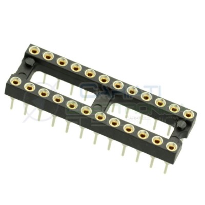 Zoccolo adattatore innesto tornito DIL DIP 24 pin THT passo 2,54mmGenerico