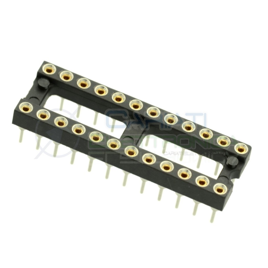 Zoccolo adattatore innesto tornito DIL DIP 24 pin THT passo 2,54mm Generico
