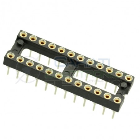 Zoccolo adattatore innesto tornito DIL DIP 24 pin THT passo 2,54mm Generico