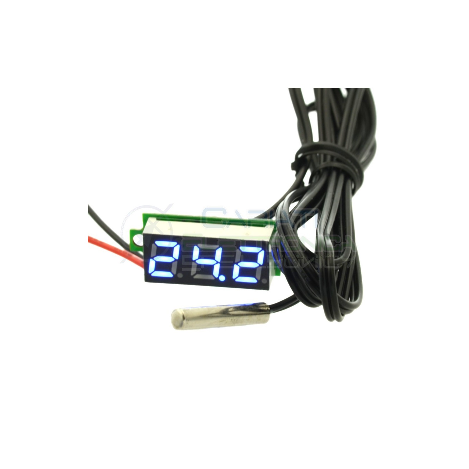MINI TERMOMETRO DIGITALE da PANNELLO LED BLU 0-100°C NTC 12V 24V DCGenerico