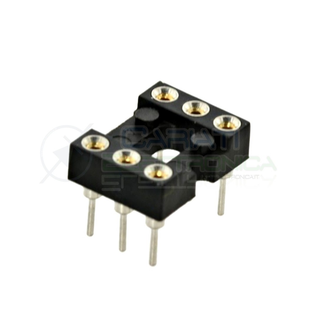 5 PEZZI Zoccolo adattatore tornito per circuito inegrato IC DIL DIP 6 pin THT passo 2,54mm