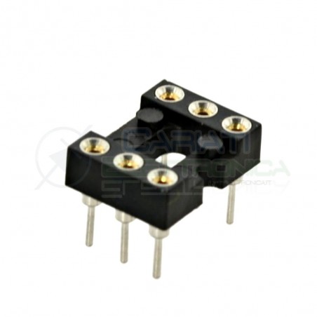 5 PEZZI Zoccolo adattatore tornito per circuito inegrato IC DIL DIP 6 pin THT passo 2,54mm