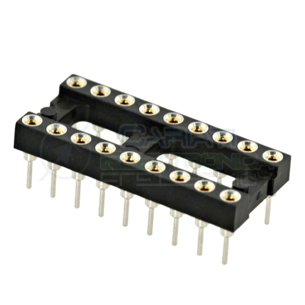 2 Pezzi Zoccolo 18 pin THT passo 2,54mm adattatore tornito per circuito inegrato IC DIL DIP Assmann
