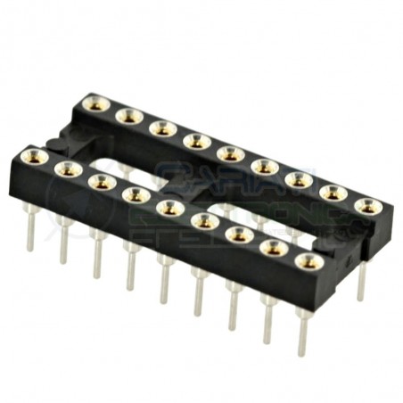 2 Pezzi Zoccolo 18 pin THT passo 2,54mm adattatore tornito per circuito inegrato IC DIL DIP Assmann
