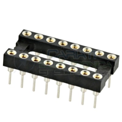 2 Pezzi Zoccolo 16pin passo 2,54mm adattatore tornito per circuito integrato IC DIL DIP 16 pin THT Preci-dip