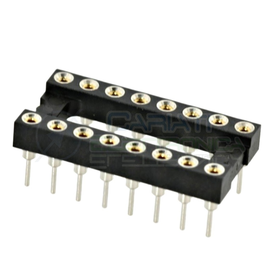2 Pezzi Zoccolo 16pin passo 2,54mm adattatore tornito per circuito integrato IC DIL DIP 16 pin THT Preci-dip