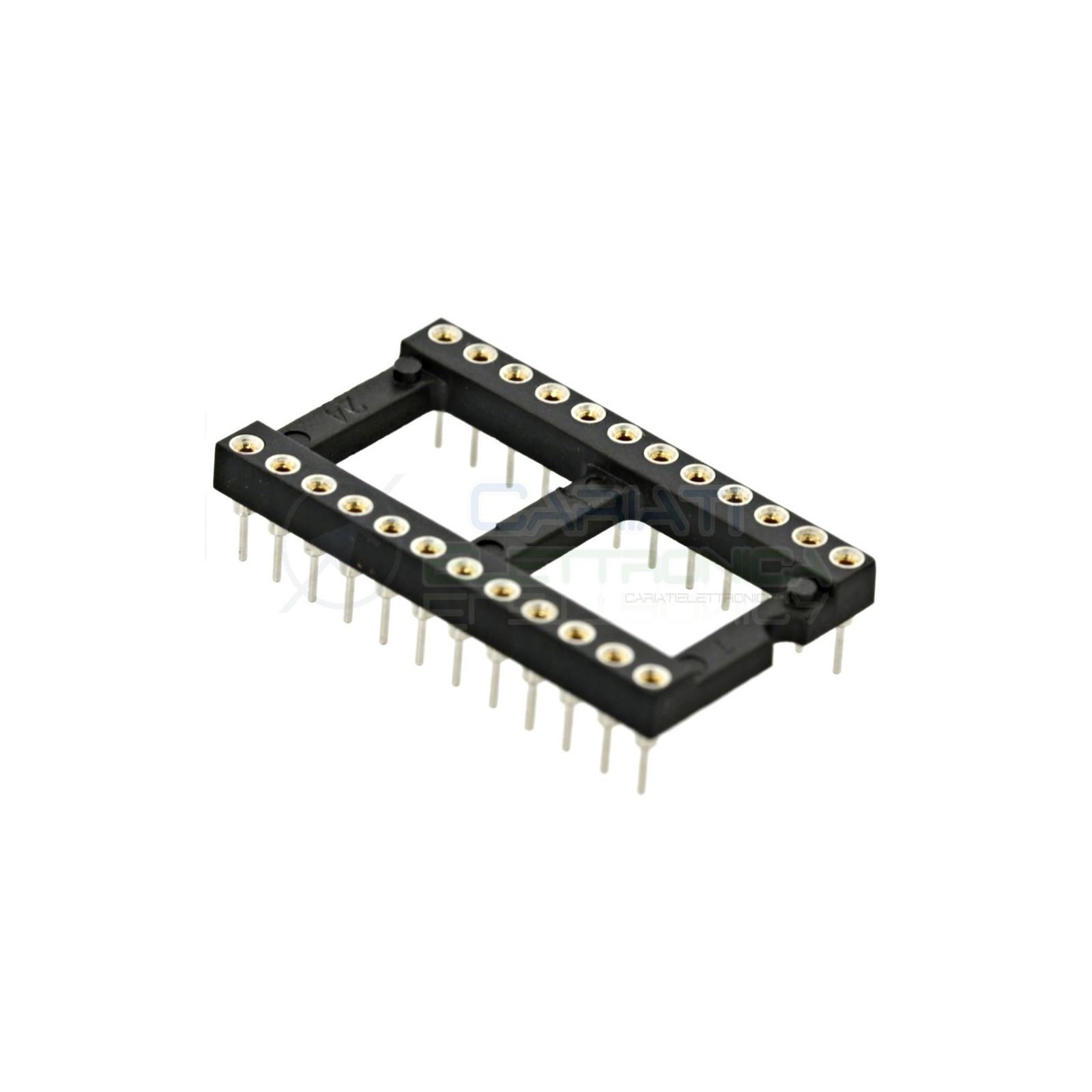 2 PEZZI Zoccolo adattatore tornito per circuito inegrato IC DIL DIP 24 pin THT passo 2,54mm