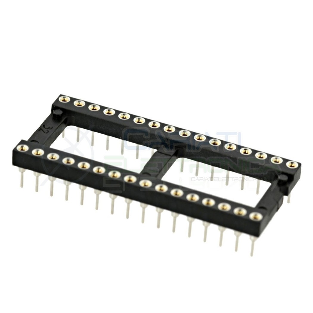 Zoccolo adattatore tornito per circuito inegrato IC DIL DIP 32 pin THT passo 2,54mm