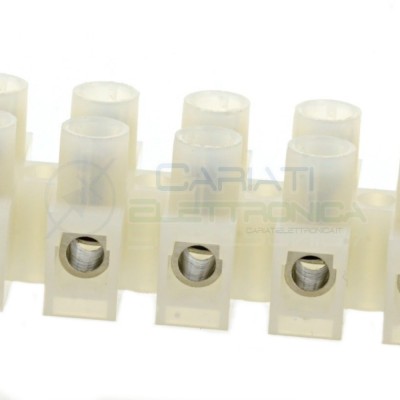 MORSETTIERA BIANCA MORSETTI MAMMUT 12 POLI 2,5 mm² in POLIPROPILENE 380V