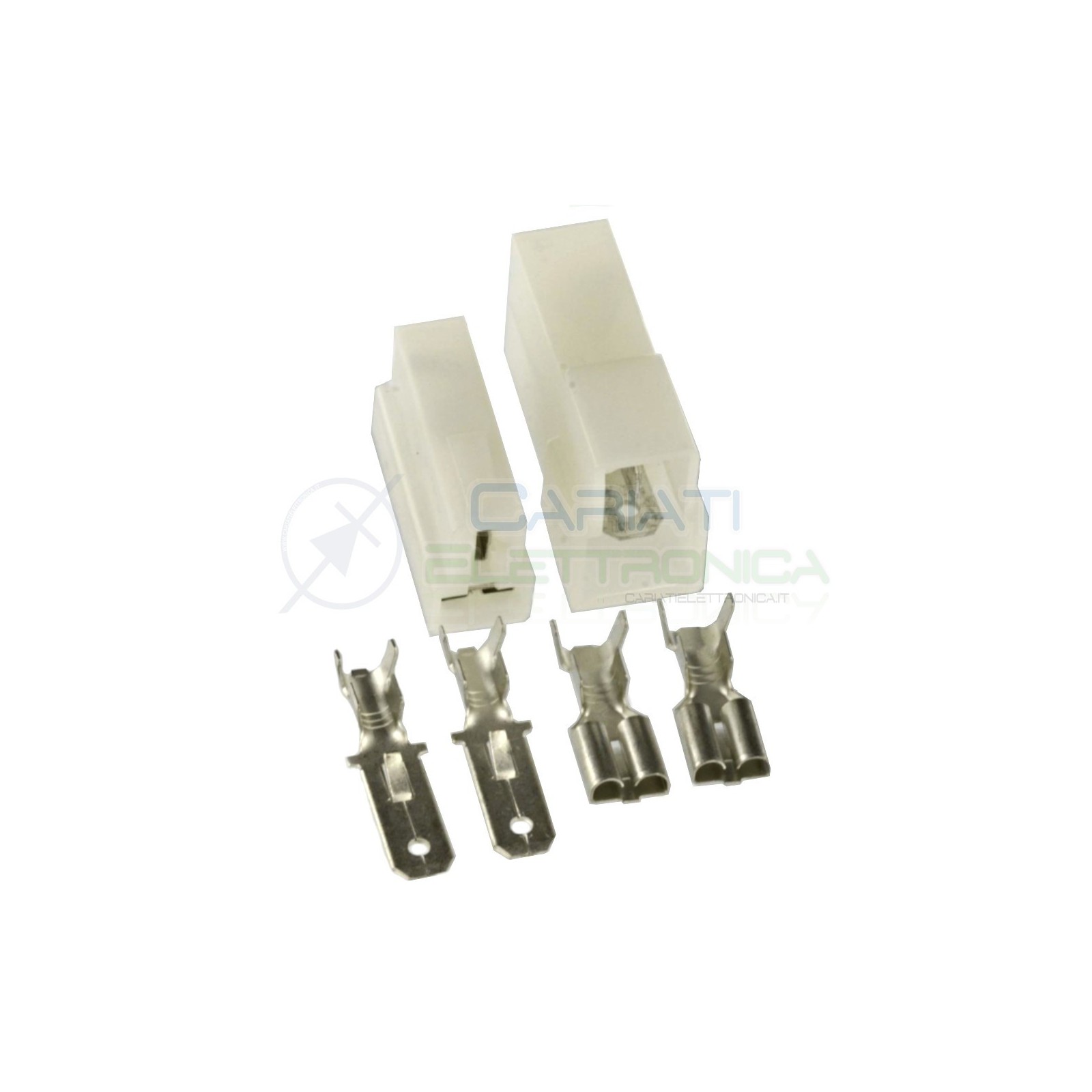 KIT BLOCCHETTI BLOCCHETTO CONNETTORI FASTON 2 POLI 6.35mm MASCHIO FEMMINA