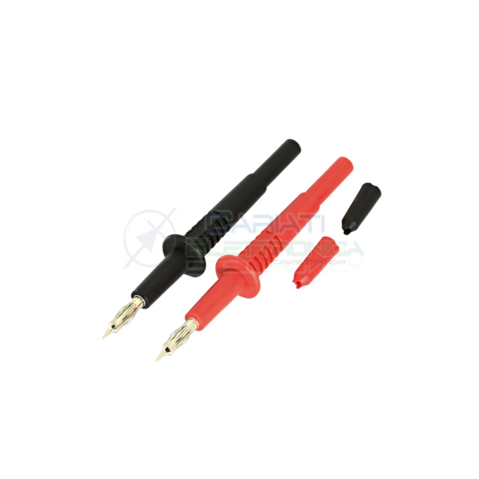 Coppia Puntali Rosso Nero per Tester CAT II 1000V Multimetro Innesto Banana 4mm Elcart