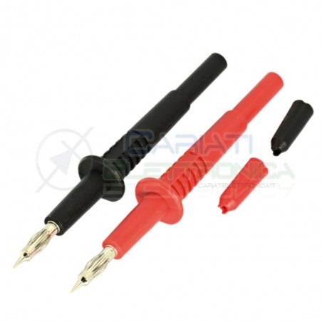 Coppia Puntali Rosso Nero per Tester CAT II 1000V Multimetro Innesto Banana 4mm Elcart