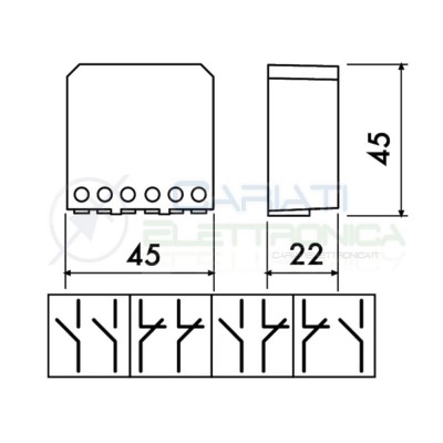 Rele impulsi elettromeccanico 2 contatti 230V ca 10A Perry 1RI04230AC/I