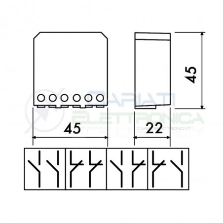 Rele impulsi elettromeccanico 2 contatti 230V ca 10A Perry 1RI04230AC/I