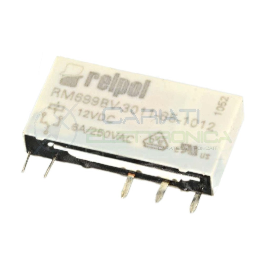 Relè singolo scambio RELPOL RM699BV-3011-85-1012 bobina 12V SPDT 6A 250Vac 24VdcRelpol