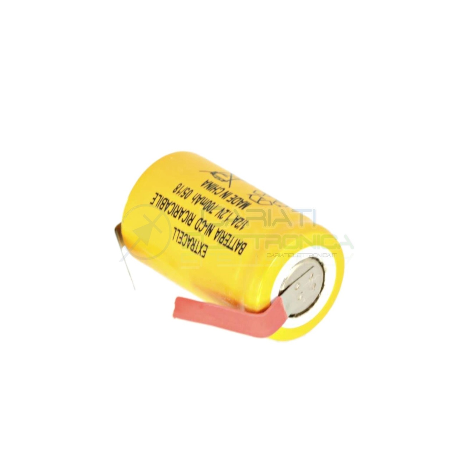 Batteria Ricaricabile Ni-Cd 1,2V 700Mah 1/2A 2/3Af Con Terminali A SaldareExtracell