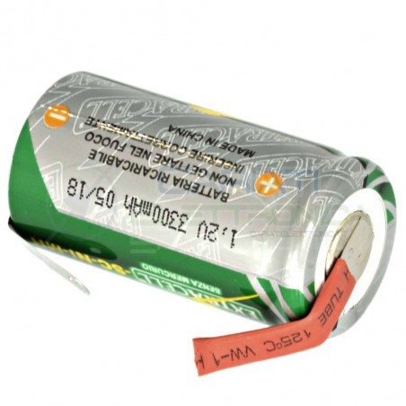 Batteria Ricaricabile Ni-Mh 1,2V 3300mah Sc Con Terminali A Saldare Extracell