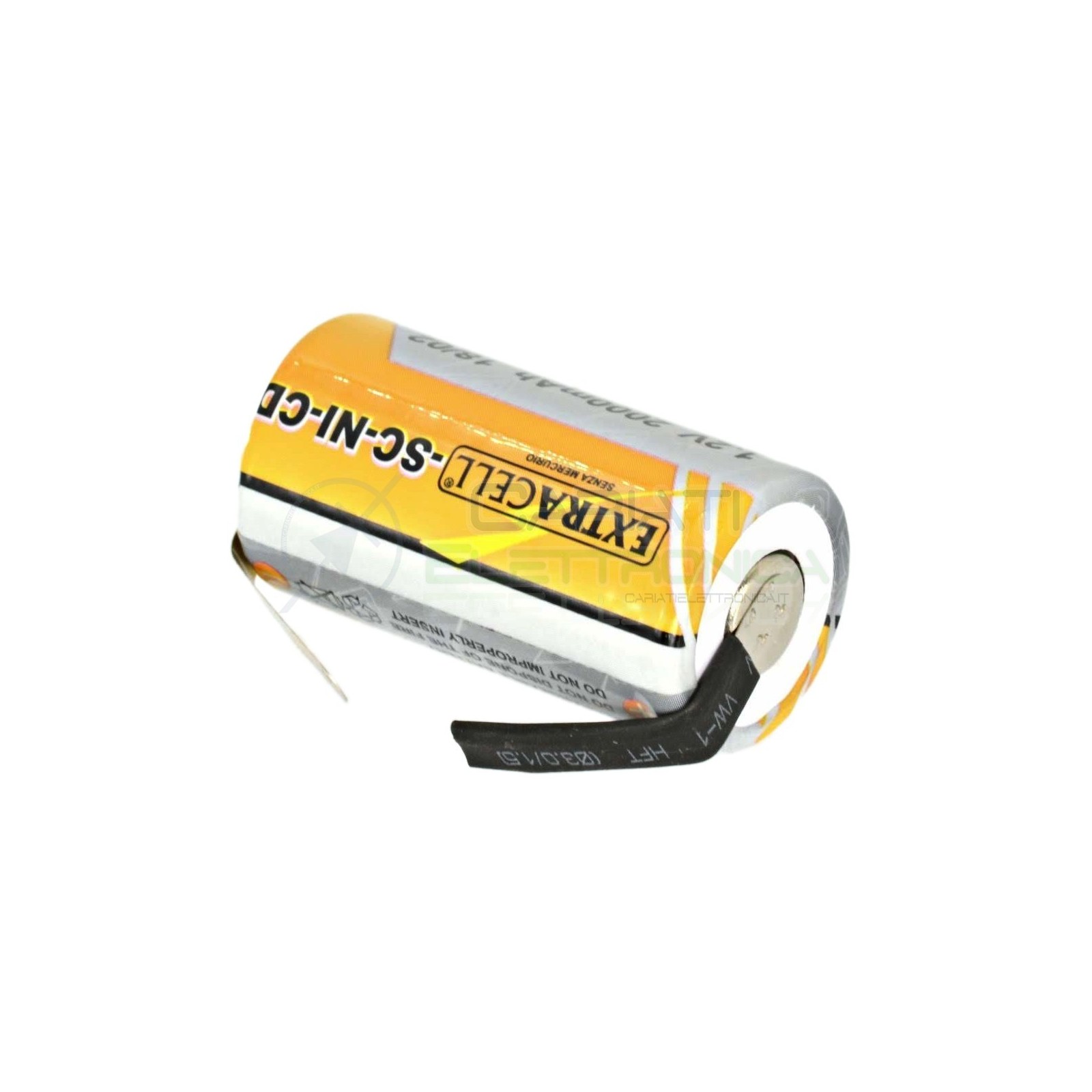 BATTERIA RICARICABILE NI-CD 1,2V 2000mAh SC con terminali a saldare Extracell