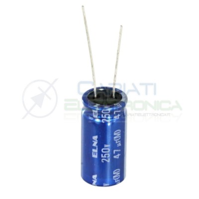 Condensatore elettrolitico ELNA 47uF 250V 85°C 12X25mm Elna