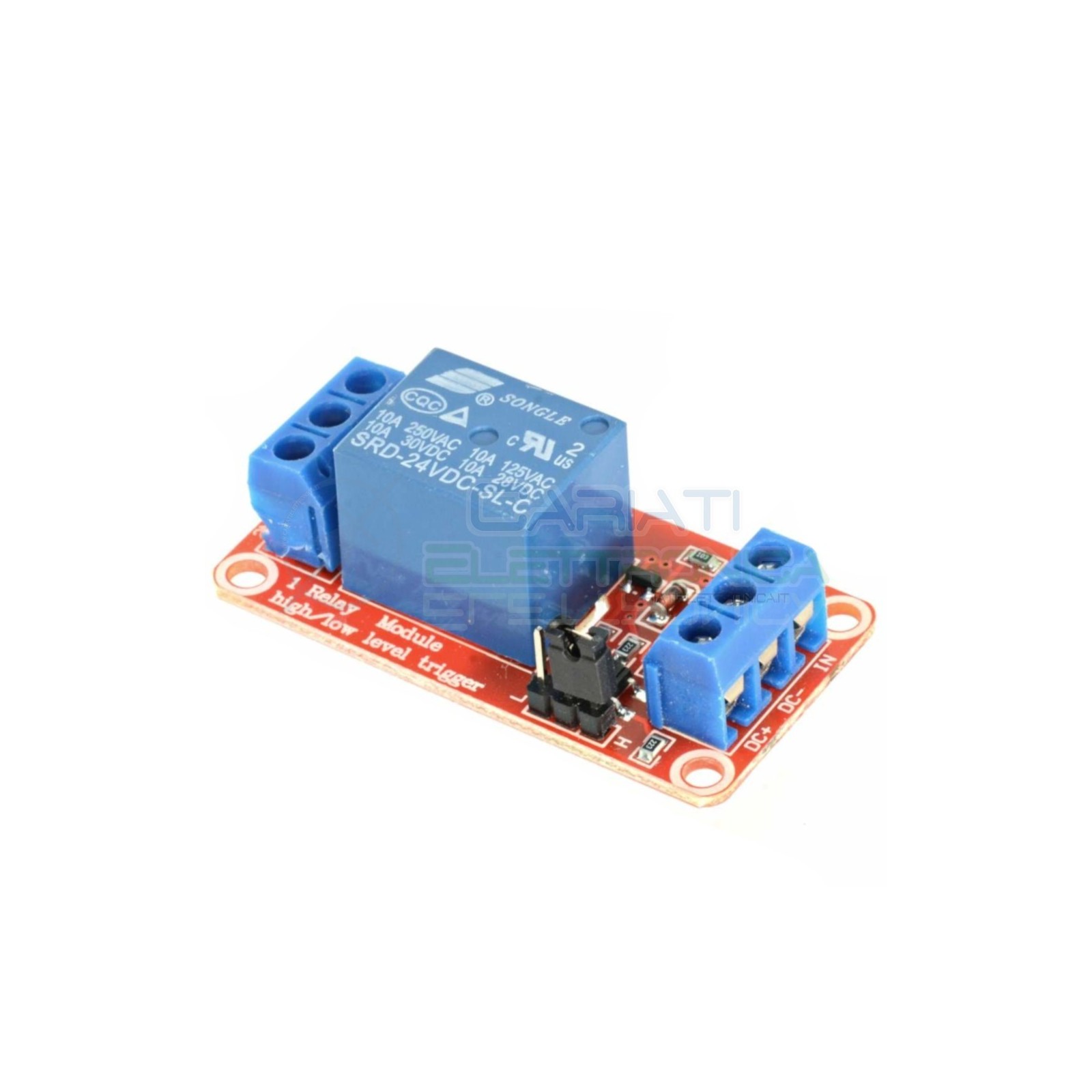 Scheda Relay Relè 24V Dc 10A Singolo 1 Scambio SONGLE SRD-24VDC-SL-C SPDT PCB Songle