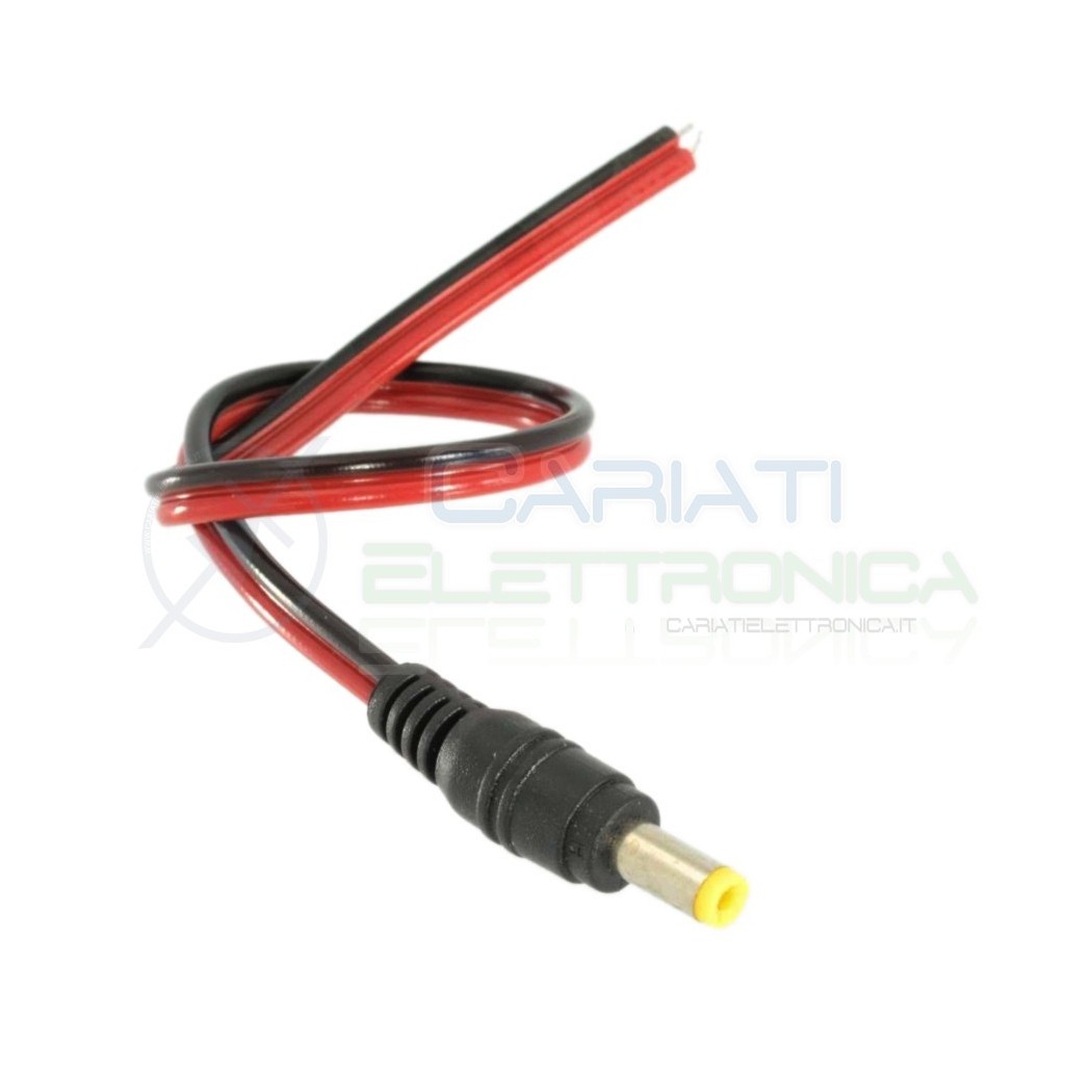 Presa dc connettore 5,5 x 2,1mm MASCHIO cavo di alimentazione volante 12V 5V 24V 3V 9V DC Generico