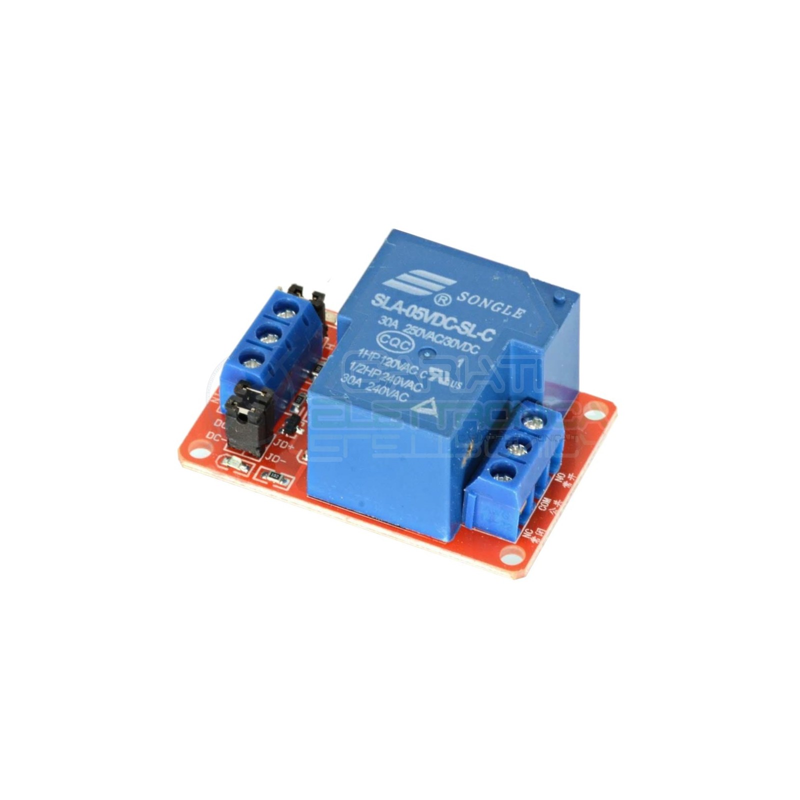 Scheda modulo 5V 1 relè canale 240Vac 30A SLA-05VDC-SL-C Songle