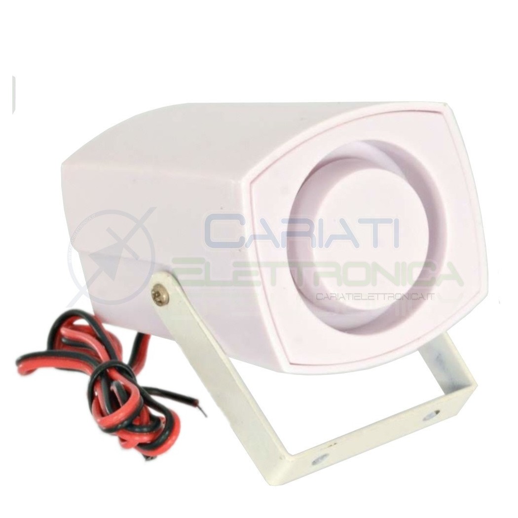 Sirena elettronic 12V 6 toni allarme antifurto 108dB segnalatore acustico