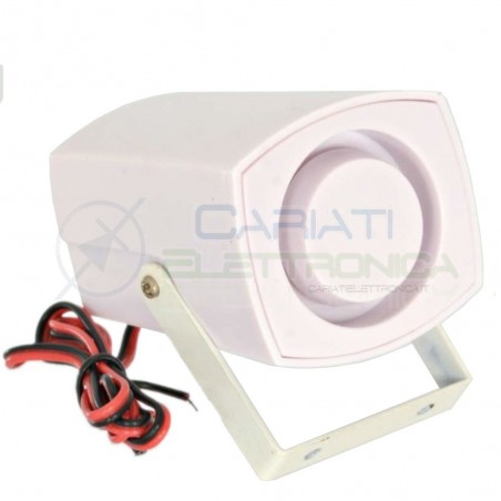 Sirena elettronic 12V 6 toni allarme antifurto 108dB segnalatore acustico