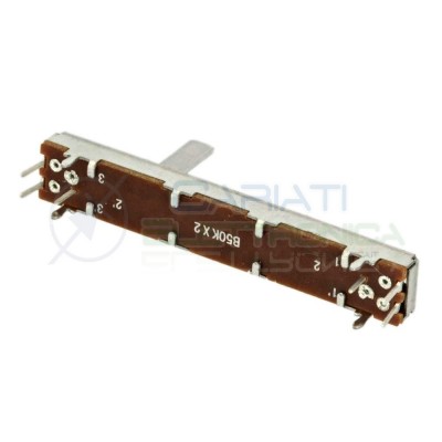 Potenziometro slider a slitta lineare stereo 60mm 50kohm 50k B50K X 2 6 PINCosocomi