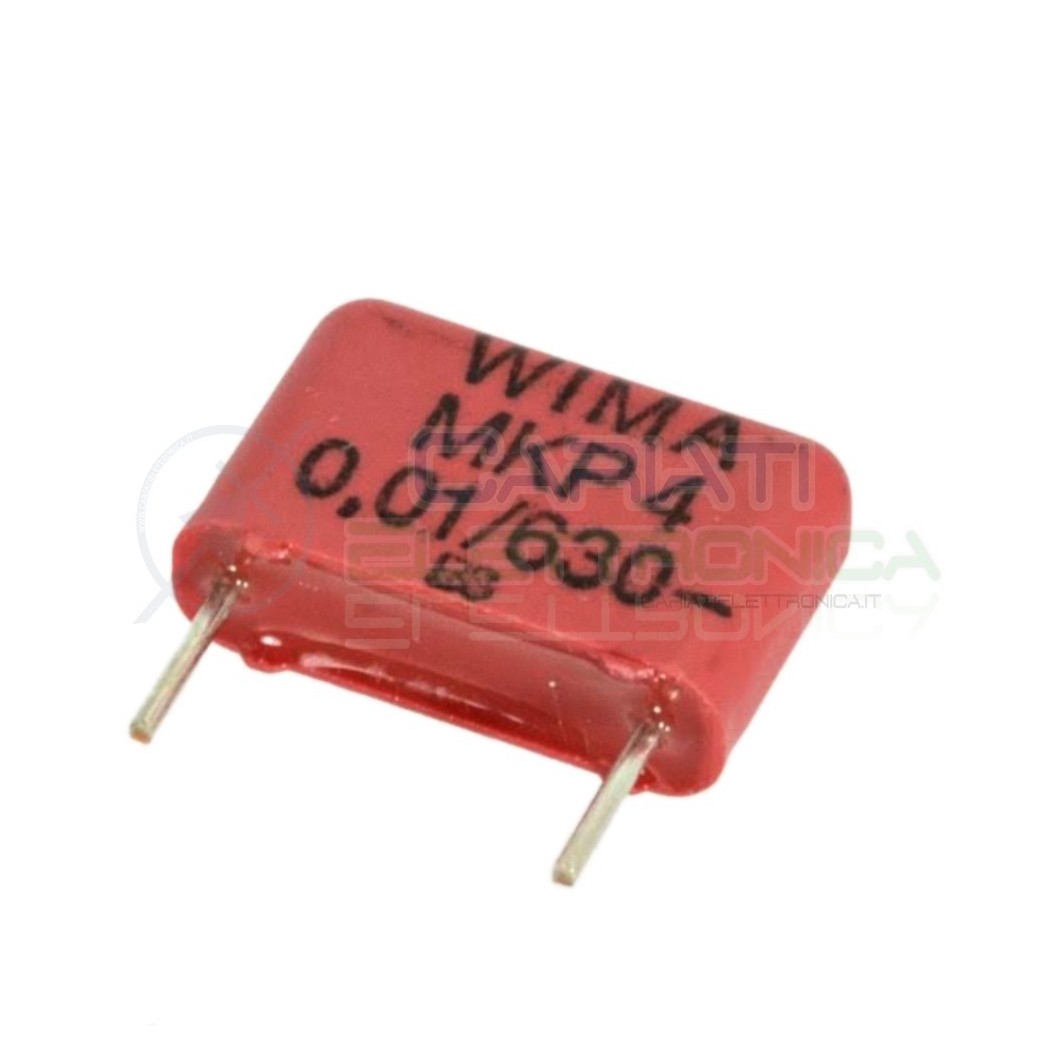 Condensatore 10nF 630V in poliestere WIMA Passo 10mm 10% MKP4 Wima