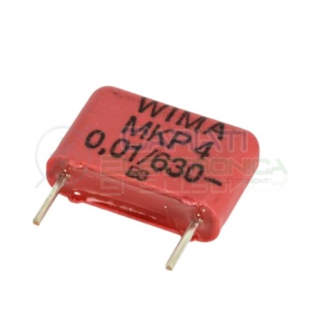 Condensatore 10nF 630V in poliestere WIMA Passo 10mm 10% MKP4 Wima