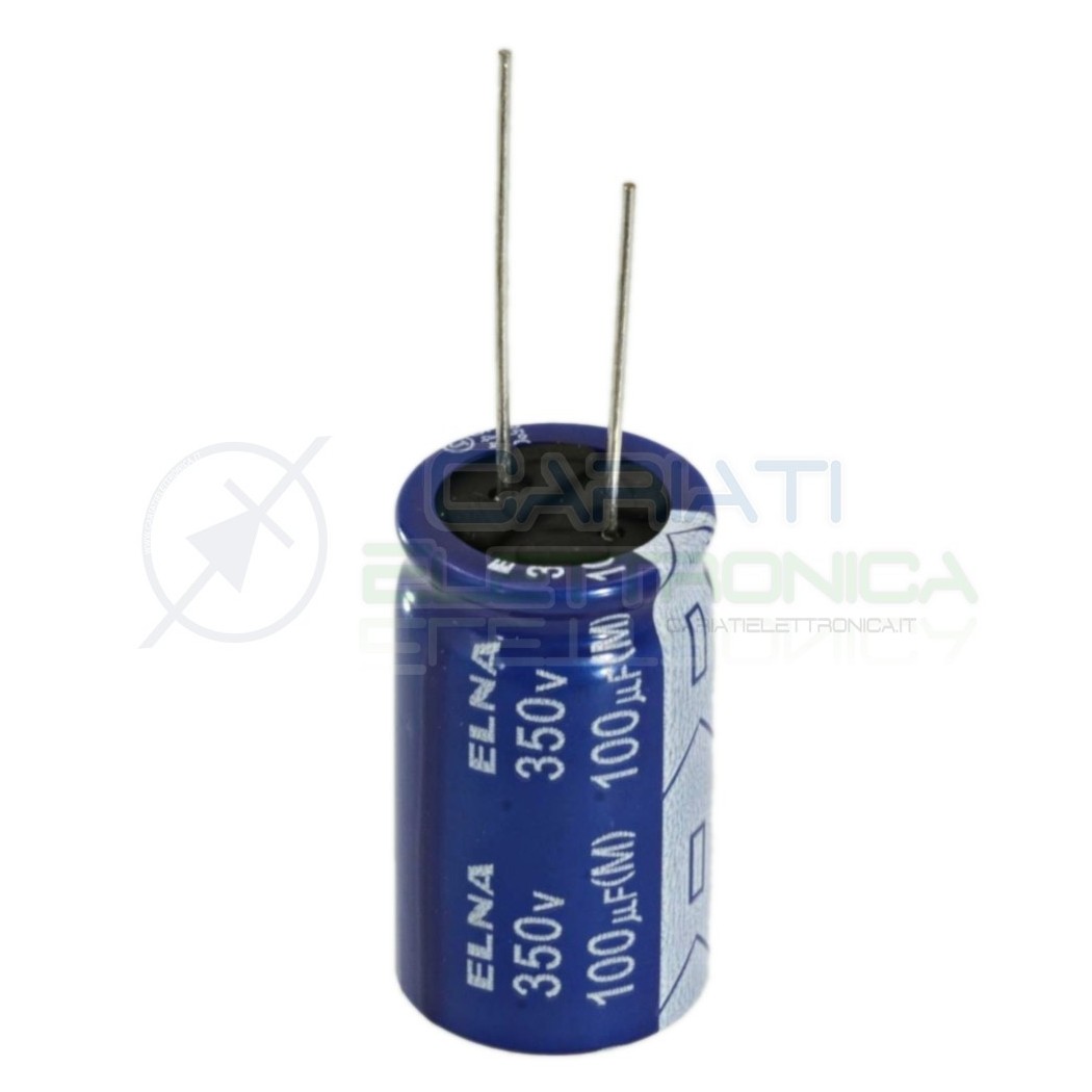 Condensatore elettrolitico ELNA 100uF 350V 85°C 18X31mm PASSO 7,5mm Elna