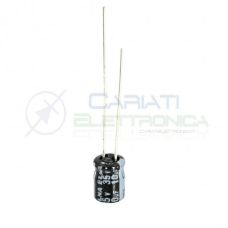 10 PEZZI Condensatore elettrolitico ELNA 10uF 35V 85°C 5X7mm PASSO 2.54mm Elna