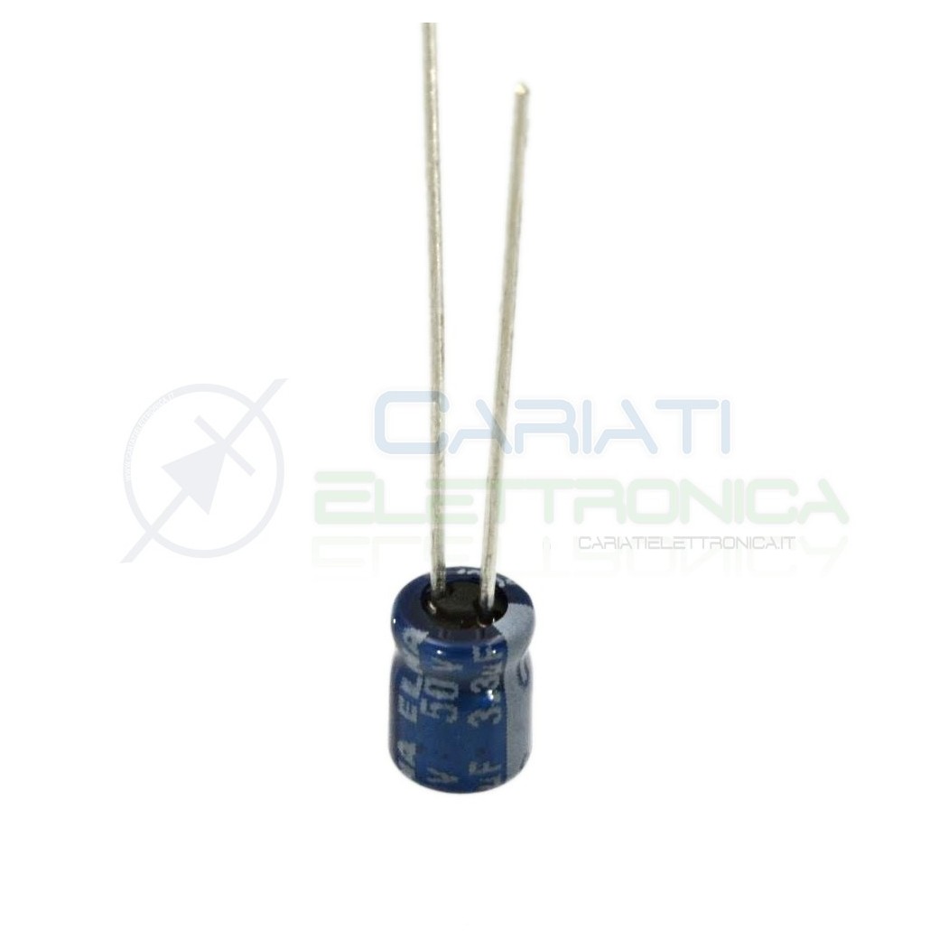 10 PEZZI Condensatore elettrolitico ELNA 3,3uF 50V 85°C 4X5mm PASSO 2,54mm Elna