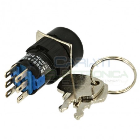 Interruttore Deviatore da Pannello a Chiave DPDT 6 PIN