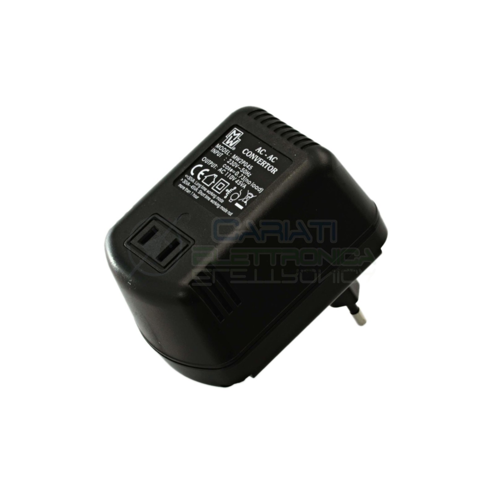 TRASFORMATORE CONVERTITORE CORRENTE DA 220V 110V 45W RIDUTTORE APPARECCHI DA USAElcart