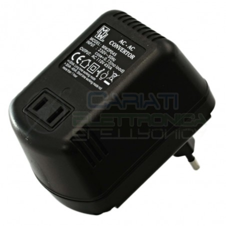 TRASFORMATORE CONVERTITORE CORRENTE DA 220V 110V 45W RIDUTTORE APPARECCHI DA USAElcart