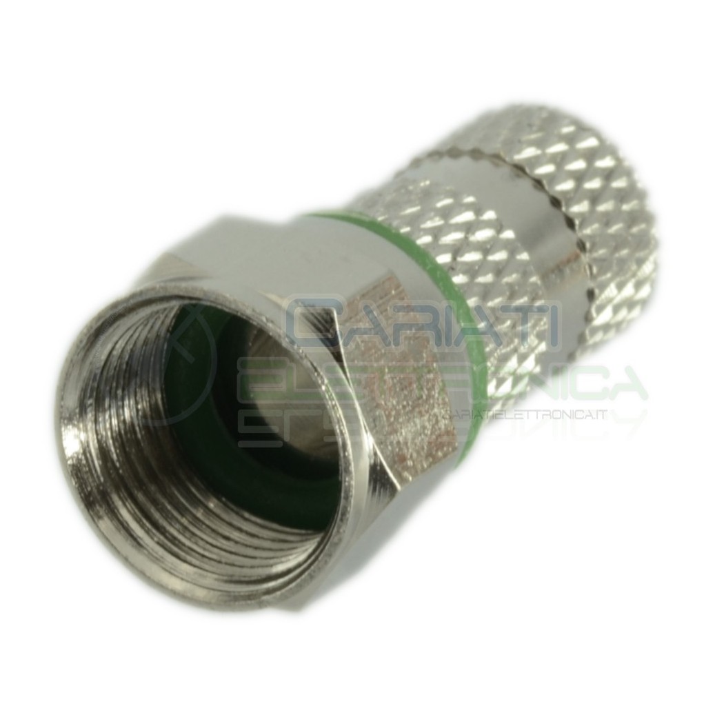 10 Pezzi Connettore F da 6,8mm Doppia Guarnizione per cavo coassiale antenna TV Spinotto F Zodiac