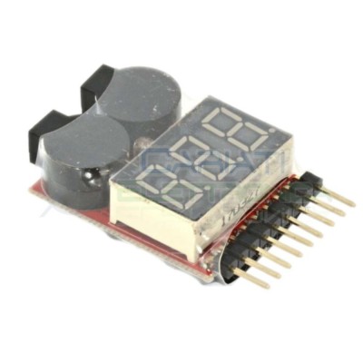 Tester per pacchi batteria LiPo Li-ion LiMn Li-Fe 1-8s con buzzer per allarme bassa tensioneGenerico