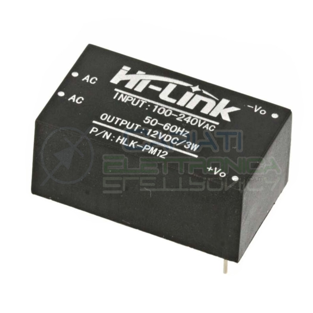 Trasformatore HI-LINK 3W 12V DC Ingresso 230V Ac Uscita 1x12V DC HLK-PM12