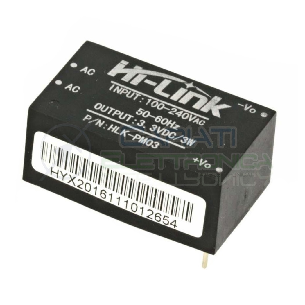 Trasformatore HI-LINK 3W 3.3V DC Ingresso 230V Ac Uscita 1x3.3V DC HLK-PM03