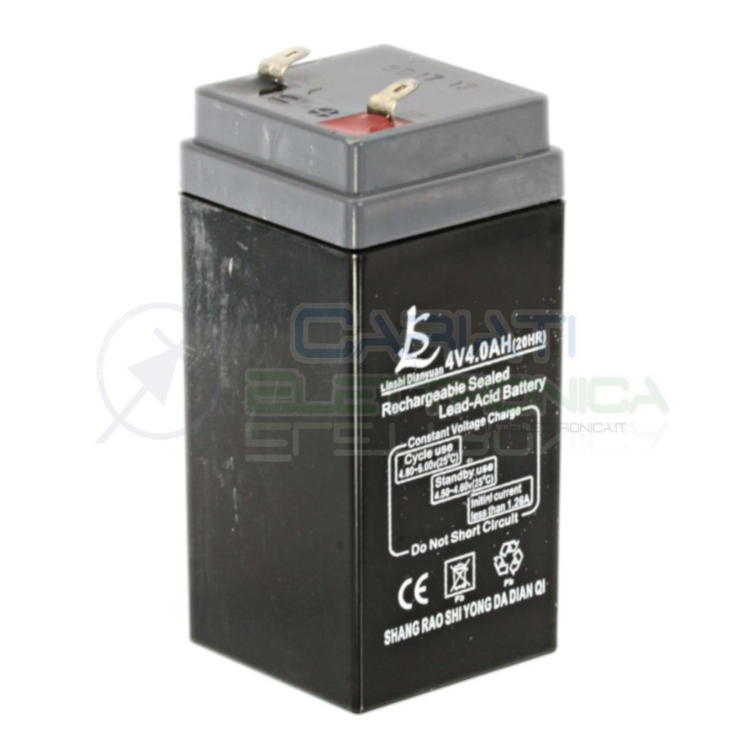 Batteria al piombo ricaricabile 4V 4ah ricambio Bilancia elettronica 4 Volt Generico
