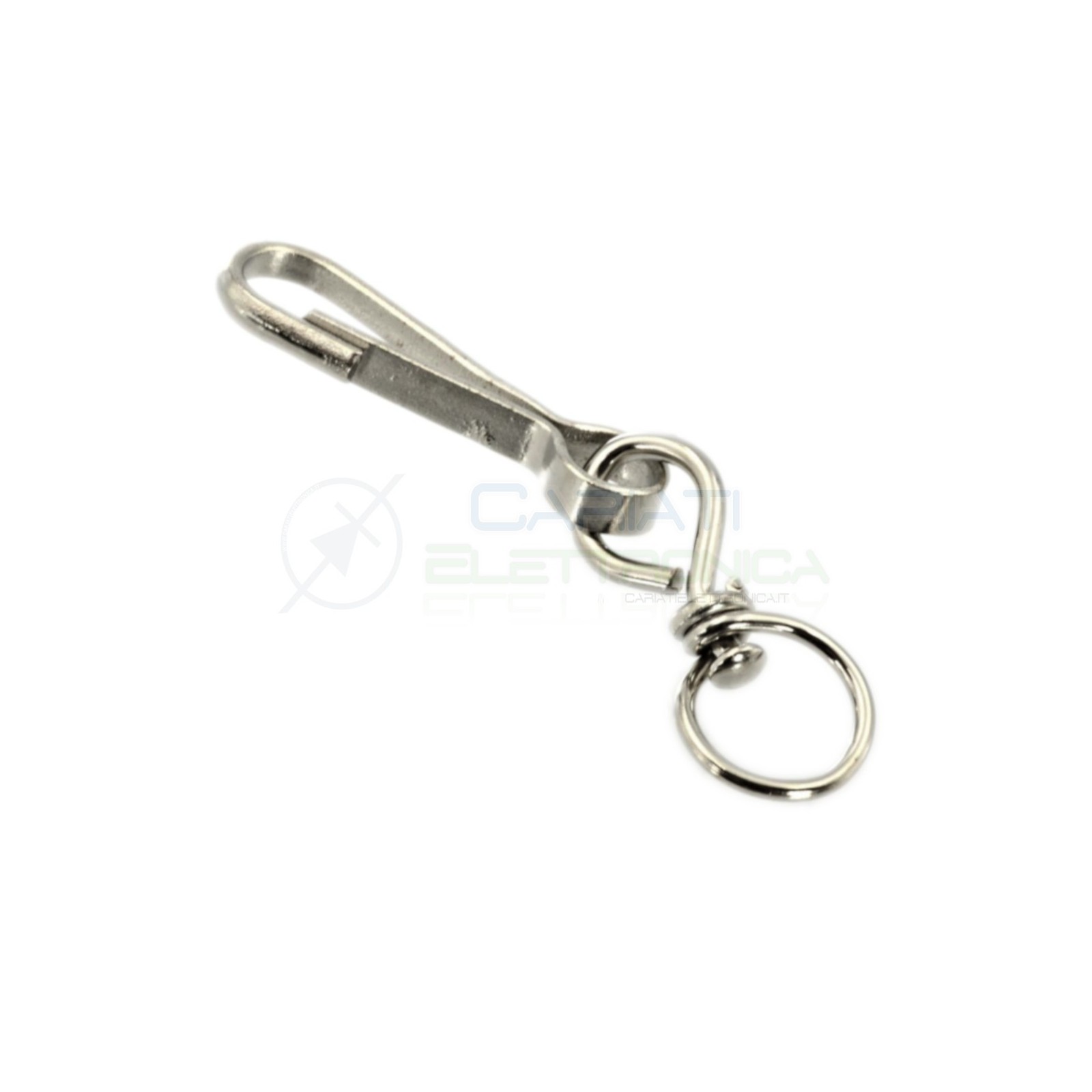 5 PEZZI MOSCHETTONE SIMPLEX 50mm IN ACCIAIO NICHELATO MOSCHETTONI GANCIO ANELLO