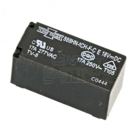 Relè doppio 2 scambio 888HN-1CH-F-C Song Chuan Bobina 18V DC 17A 250V DPDT