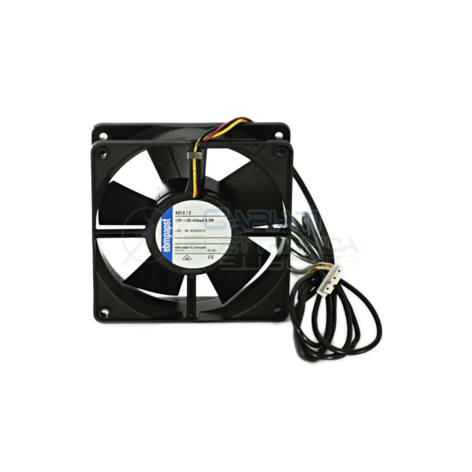Ventola assiale da 12V dc 5 WATT ebmpapst 4312/2 120 x 120 x 32mm con cavo 2 metri