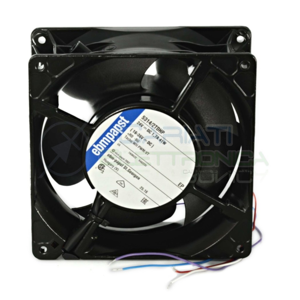 Ventola assiale da 24V dc 41 WATT ebmpapst 5314 /2 TDHP 140 x 140 x 50mm