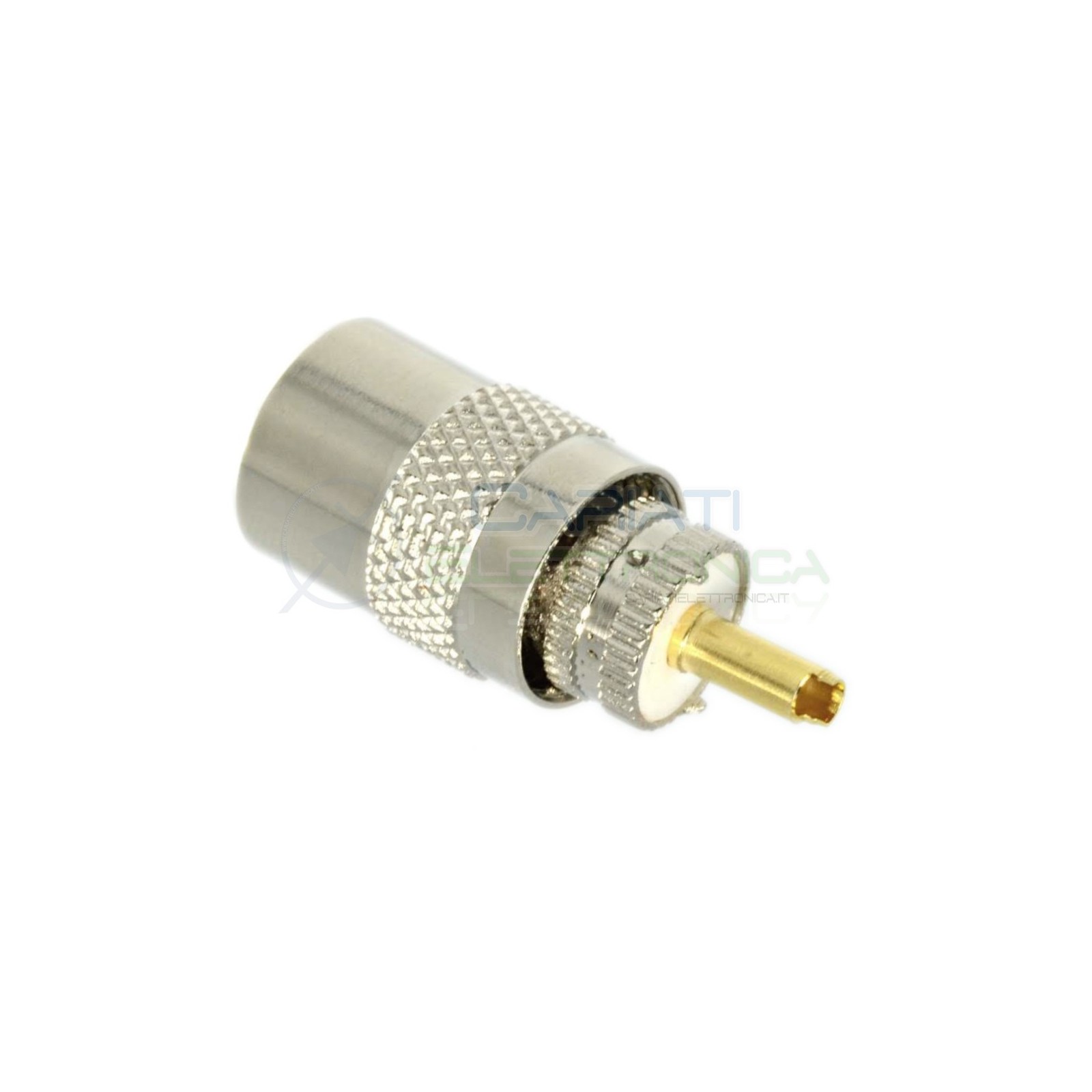 Connettore PL-259 UHF volante con dielettrico in teflon per cavi coassiali da 5 mm