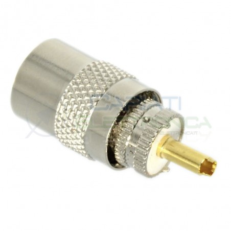 Connettore PL-259 UHF volante con dielettrico in teflon per cavi coassiali da 5 mm